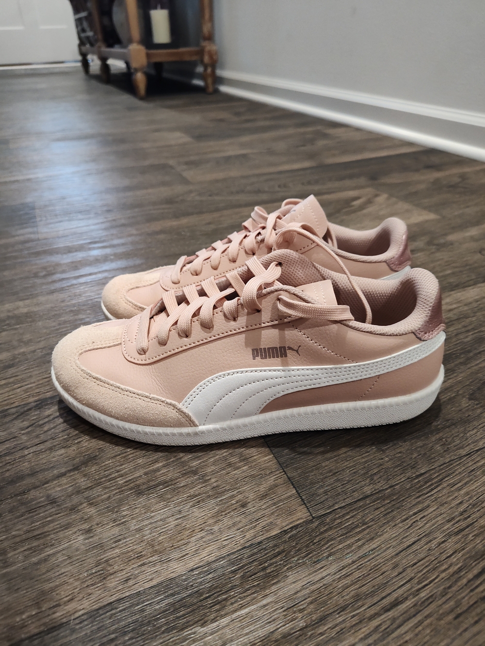 Puma Classic Low-Top Sneakers in Blush Pink and White
